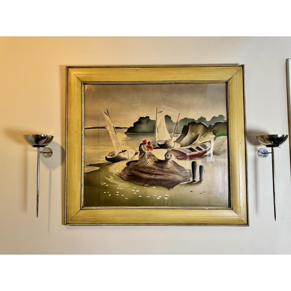 Vintage Post Modern Memphis Style Silver Chrome Pillar Candle Sconces Set 80s